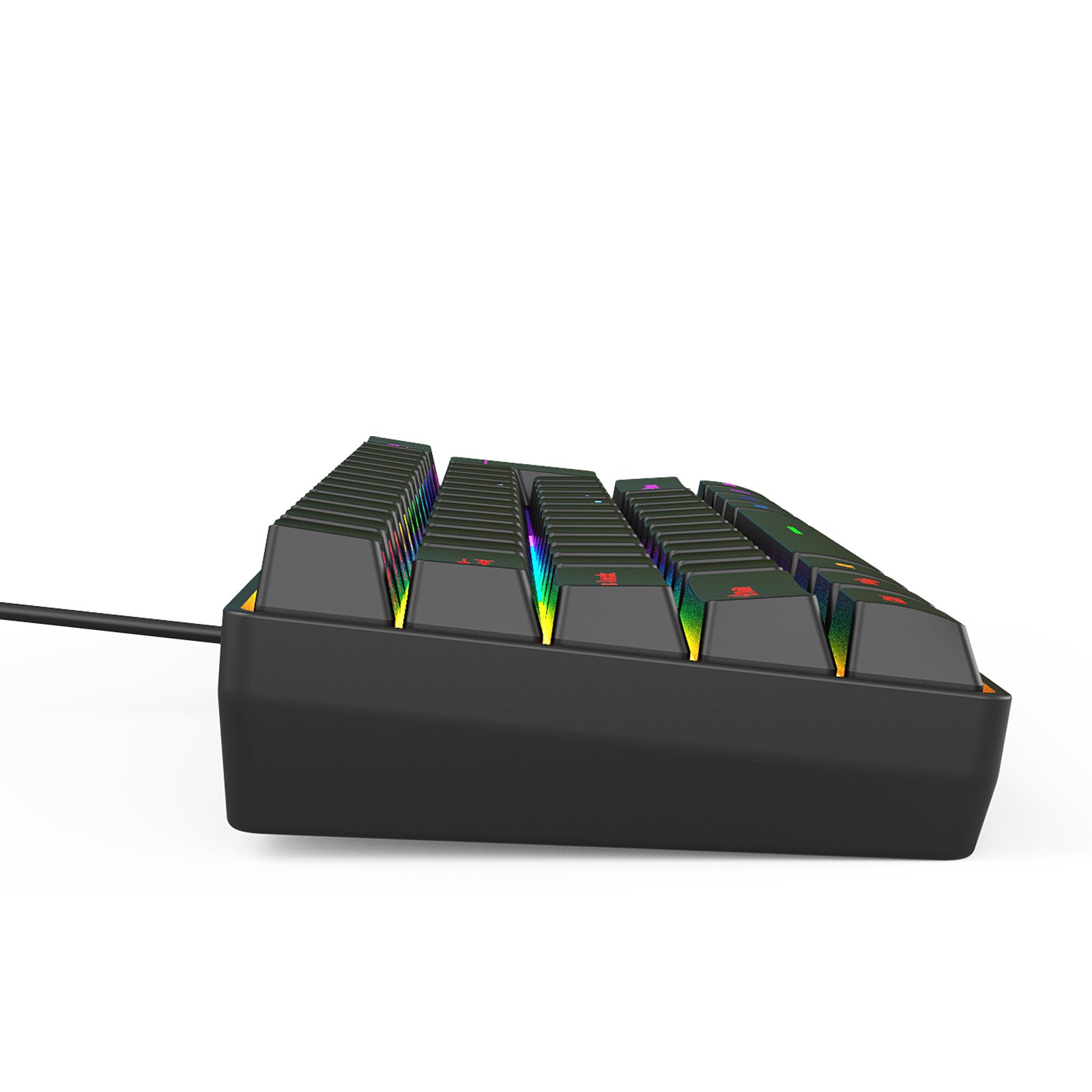 Wholesale 60% RGB LED Backlit Gaming Keyboard ABS Membrane Keycaps with Type C Interface 61 English Keys