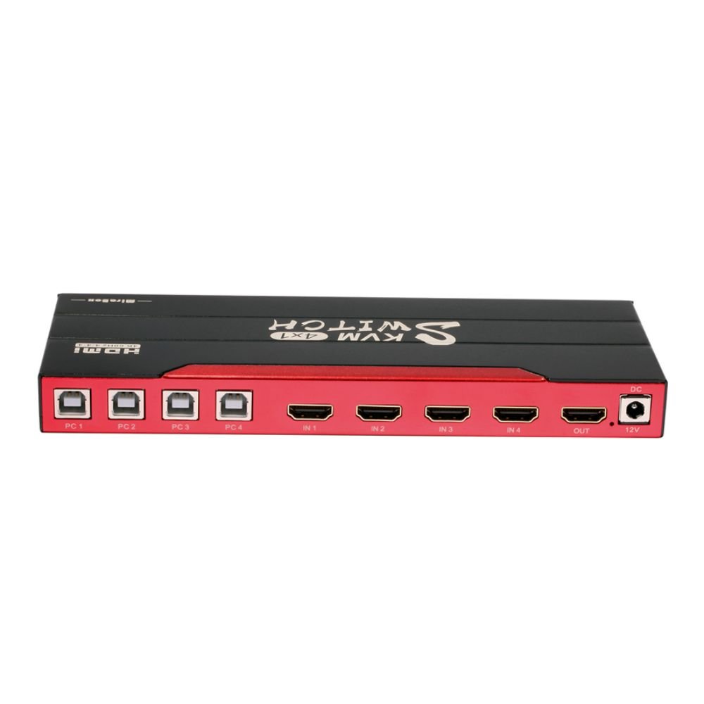 4 Ports HDCP2.2 HDM USB Switch with USB2.0 Hub 4K@60Hz KVM Switch