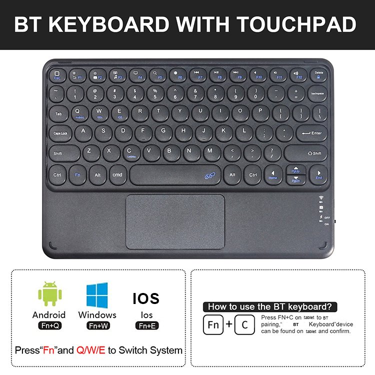 For Samsung Tab S9 Tablet Keyboard Cover For Samsung Galaxy Tab S9 FE Case With Wireless Touchpad Keyboard 11 Inch Keyboard Case
