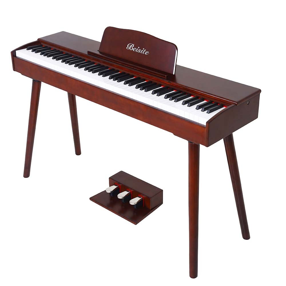 88 Key Weighted Wooden Upright Digital Piano with Semi-open Cover