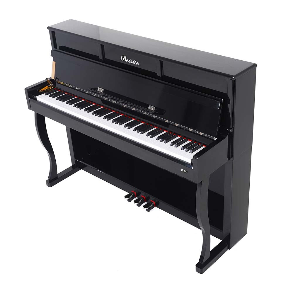 88 Key Weighted Wooden Upright Digital Piano with Semi-open Cover
