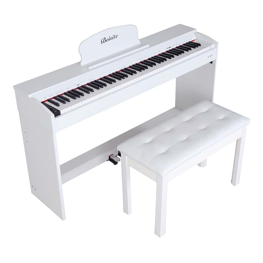 88 Key Weighted Wooden Upright Digital Piano with Semi-open Cover