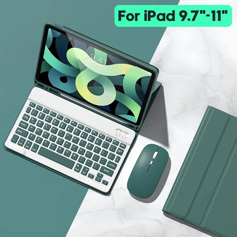 Wireless Keyboard With Pencil Holder Stand & Mouse & Magic Smart Touchpad Keyboard Case For Ipad Pro 11/Pro 10.5/10.2/Air 4 3 2