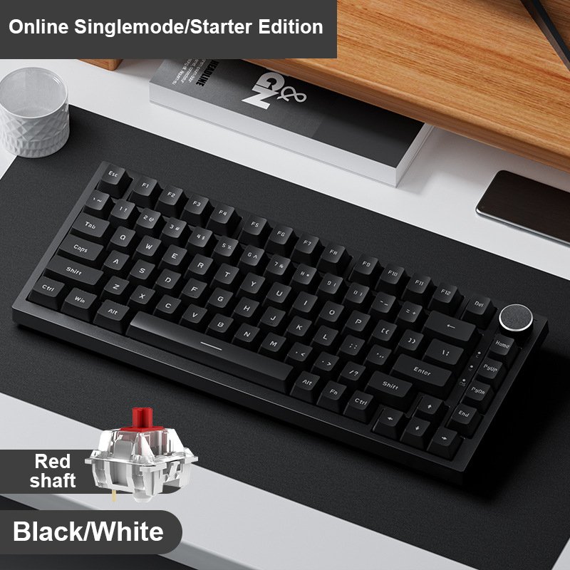 82-Key RGB Wireless Mechanical Keyboard PVC Material Portable and for Laptop Computer Office Study Game Use