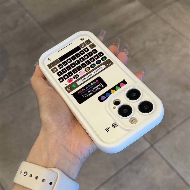 Keyboard Keys Cartoon Case For IPhone 14 15 13 11 12 Pro Max XS X XR 7 8 Plus SE 2020 2022 Shockproof Funda Cover