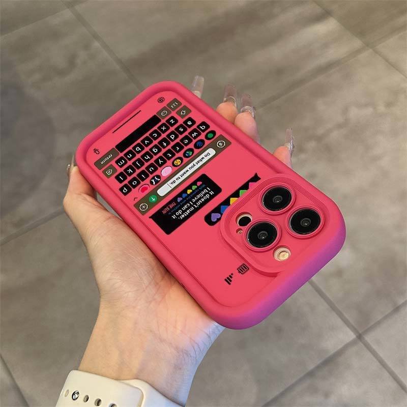 Keyboard Keys Cartoon Case For IPhone 14 15 13 11 12 Pro Max XS X XR 7 8 Plus SE 2020 2022 Shockproof Funda Cover