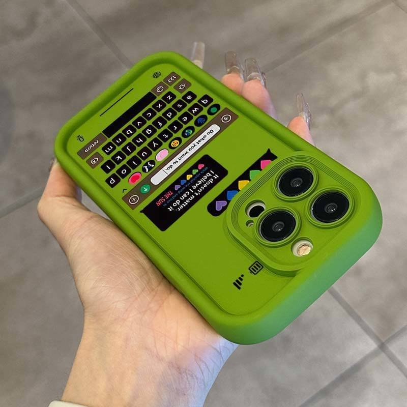 Keyboard Keys Cartoon Case For IPhone 14 15 13 11 12 Pro Max XS X XR 7 8 Plus SE 2020 2022 Shockproof Funda Cover