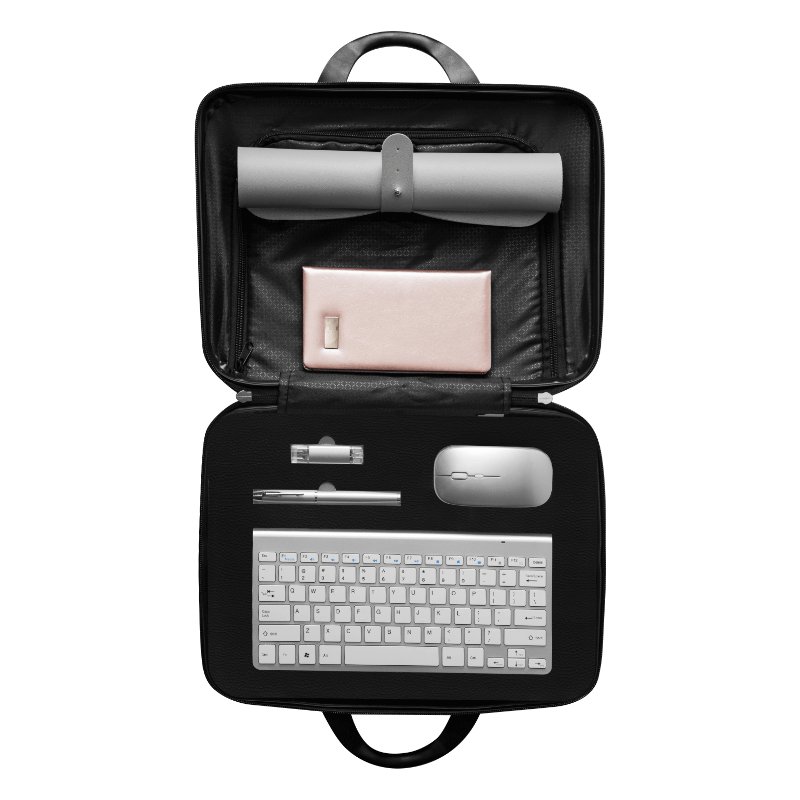 Present Items Business 6 in 1 Desk pad notebook USB flash drive pen mouse keyboard Corporate Gift Set