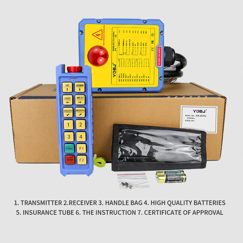F24-12D Pro Industrial wireless remote control electric hoist crane two-speed 12 button 2 transmitter 1 receiver