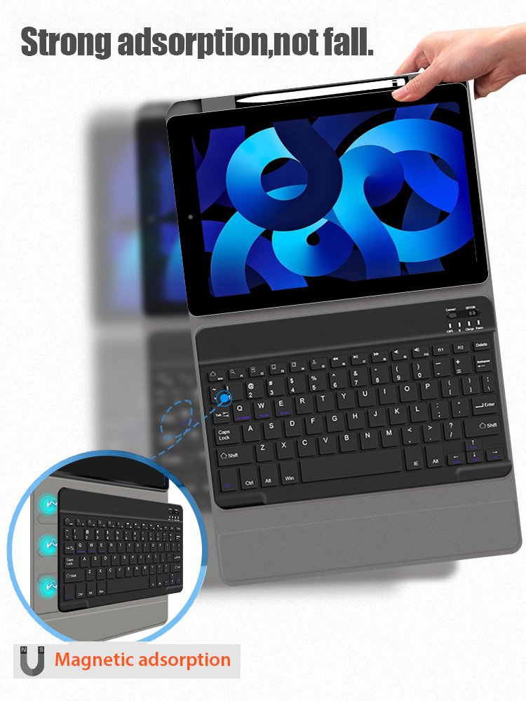 wireless Keyboard case for ipad 10.9 2022 10th Generation tablet cover with pencil holder factory wholesales