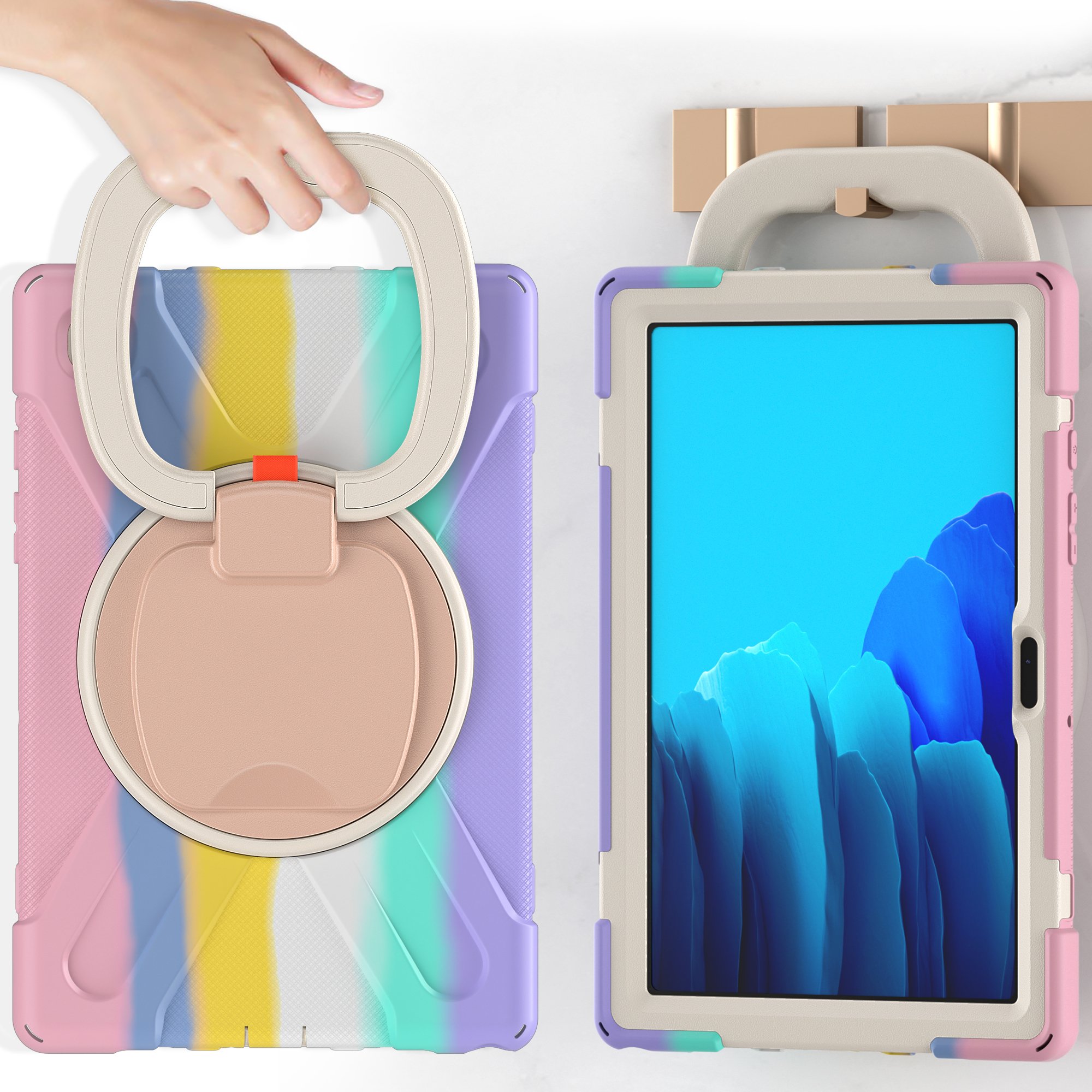 GSCASE Shockproof Silicone Rubber Back Cover Rugged Protector Holder Tablet Case For Samsung Galaxy Tab A7 lite 8.7 inch t220
