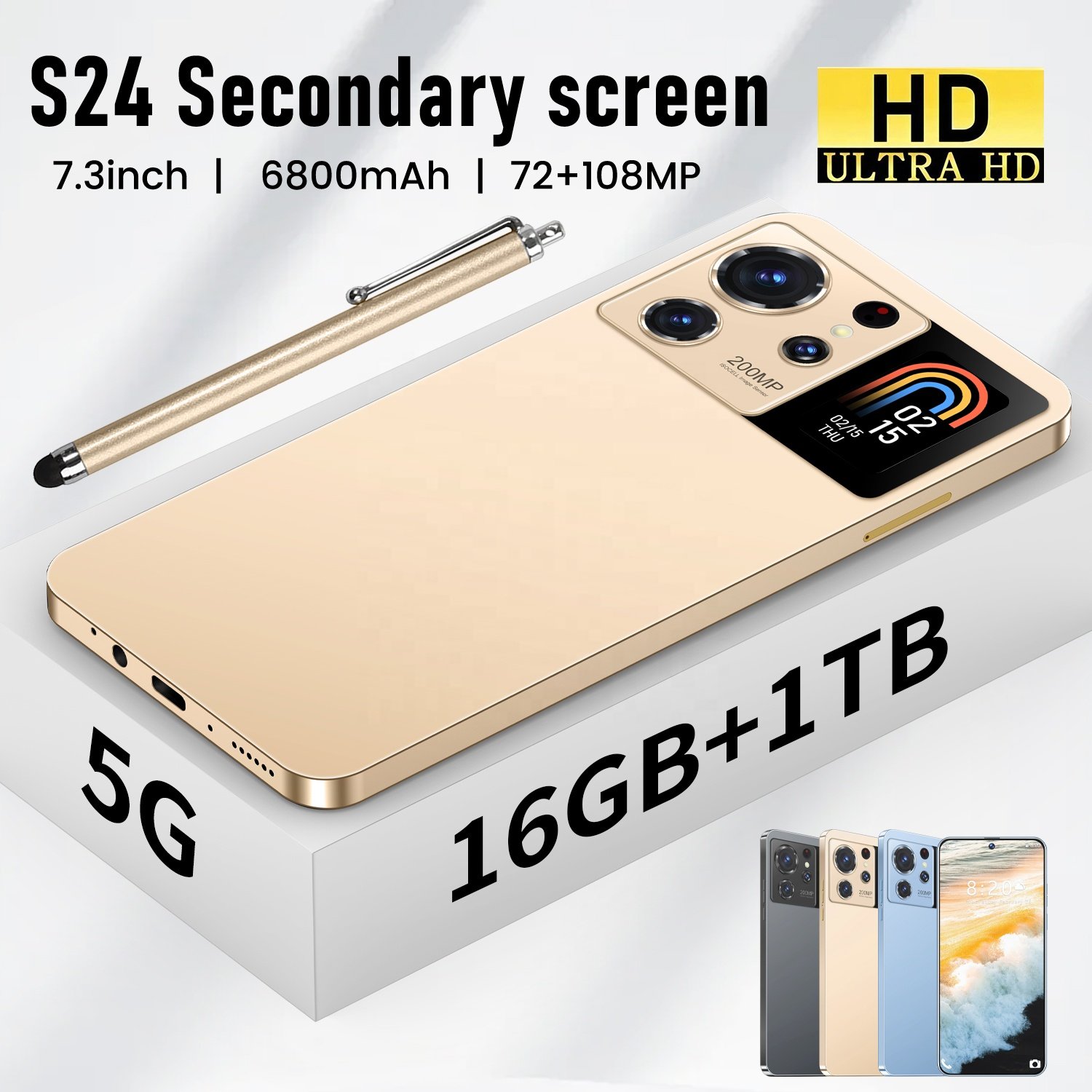 2024 New popular S24 ultra 16GB+1TB 108MP smartphone 4G&5G Mobilephone Android 13 face unlock High quality Cellphone