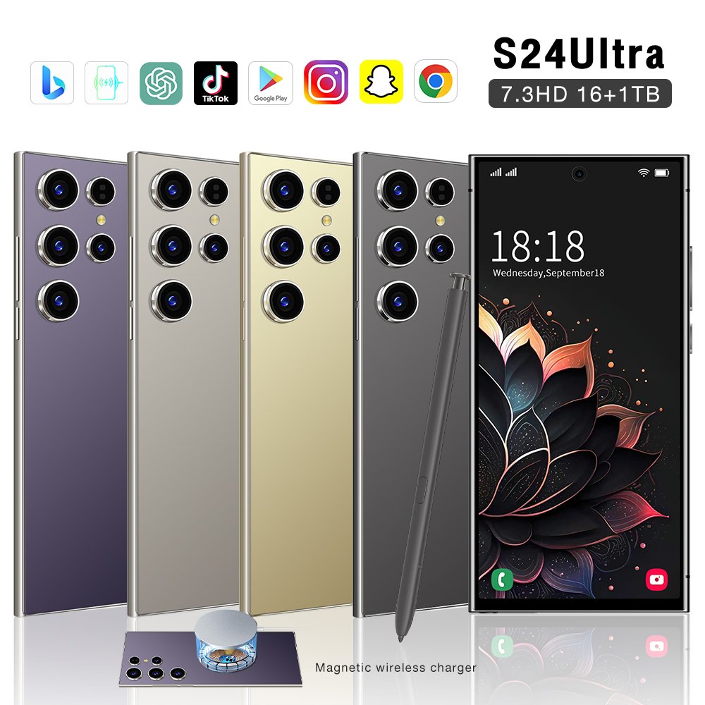 2024 new ultra-high speed S24Ultra 16GB+1TB 5G smart phone 7.2-inch 48MP+100MP Snapdragon 8+2 Android 14 game phone