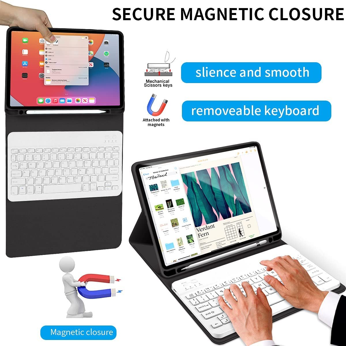 Universal Ultra thin Wireless smart keyboard Case for iPad pro 11 Shockproof with pencil slot Cover for iPad pro 11 inch Case