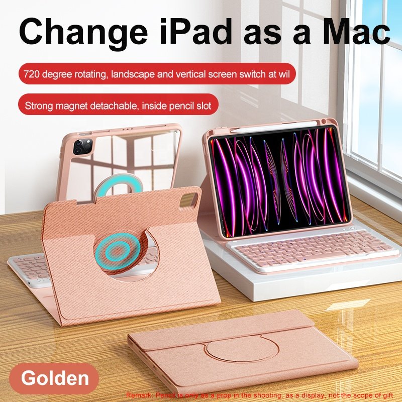 iFacemall Factory Support Custom Wireless Magnetic Detachable Keyboard Tablet Case Cover Keyboard for iPad Pro Air 10.9/ 11 2024
