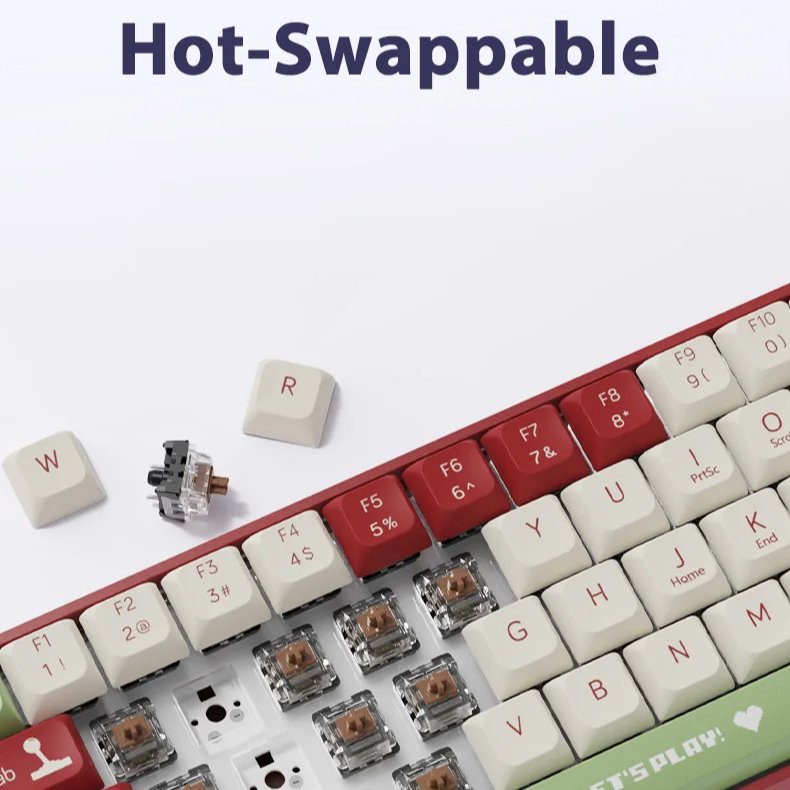 Ajazz AK680 65% Keyboard 60% Teclado 68 Key Ergonomic Gaming Keyboard Hot Swap LED Backlit Mechanical Keyboard