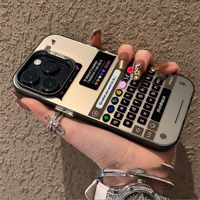 Tian Miao brand SMS keyboard phone case for Apple iPhone 16 15 14 Plus 13 12 11 Pro Max full Lens protection cover
