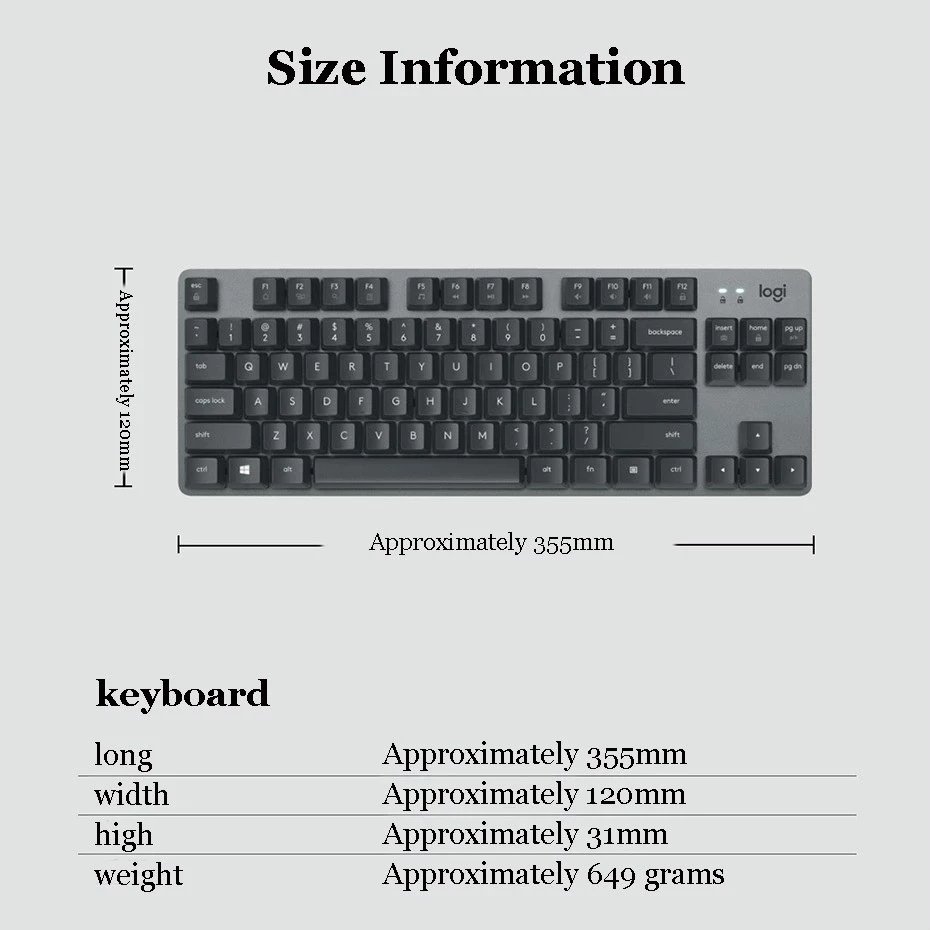 Original K835 Wired Keyboard TKL Gaming Mechanical keyboard 84-key Red/Blue Switch