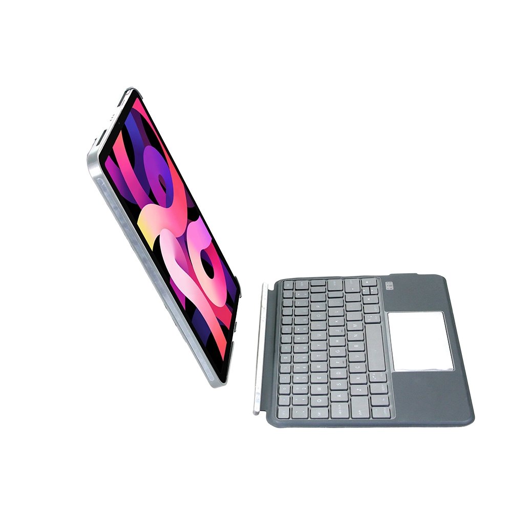 2024 Generation Keyboard Cover Detachable Wireless RGB Backlit Case with Trackpad Touch Made of PU Material for iPad
