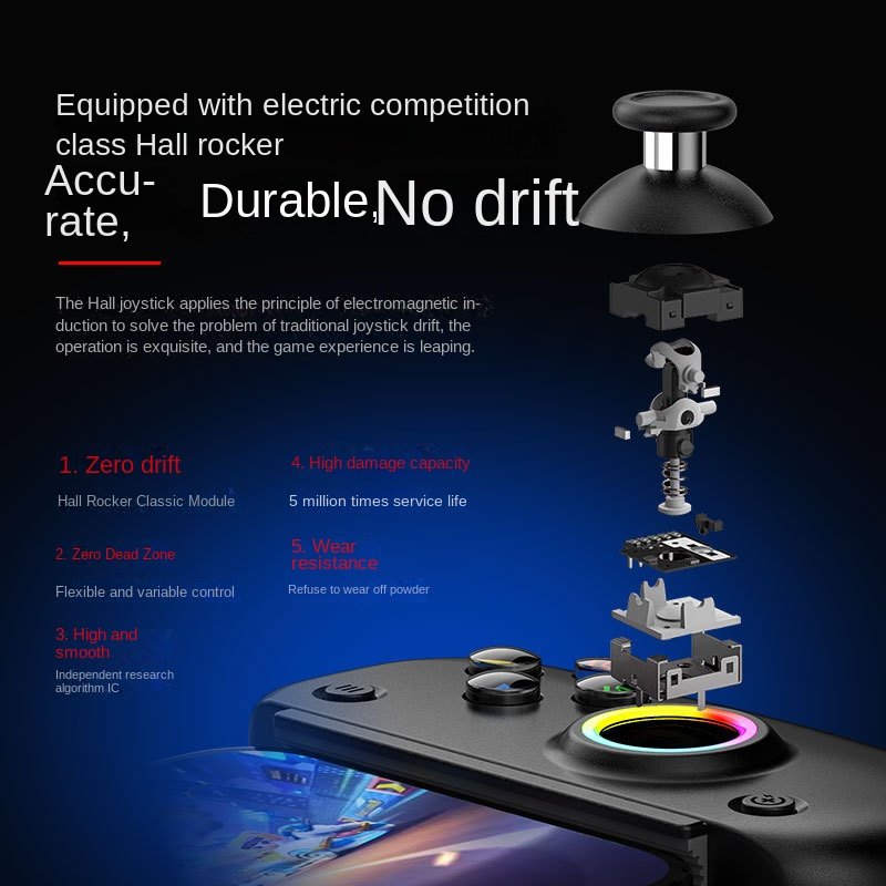 D8PRO stretch gamepad dual hall somatosensory macro programming vibration SWITCH/Android iosPC
