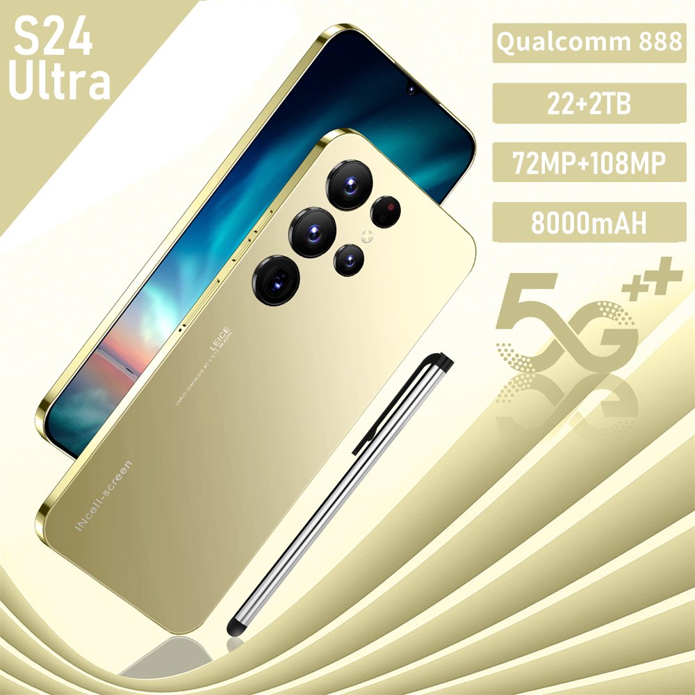 S24Ultra Smartphone, 7.3 inch HD Screen Phone, Android 13 4+64 16+1TB Memory Card Smartphone, Dual SIM Dual Standby 5G/4G/GPS