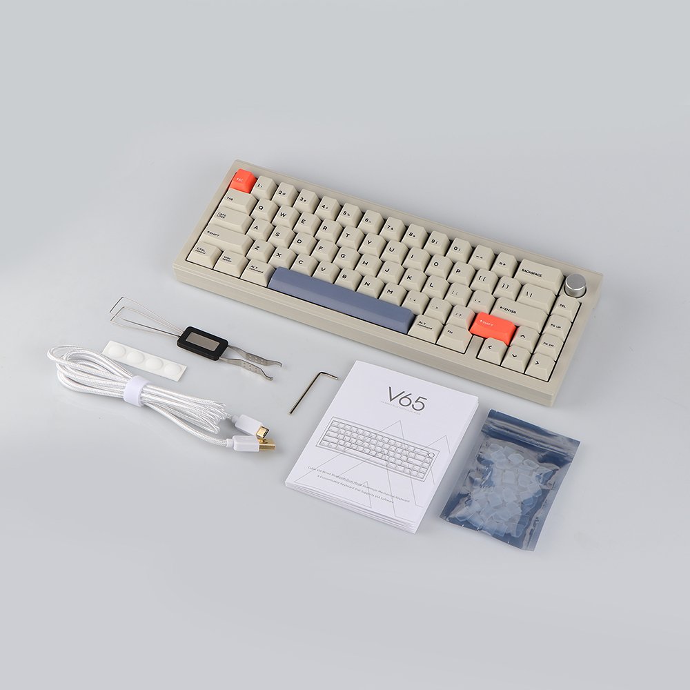 CIDOO V65 65% Wired/Wireless Mechanical Keyboard Gasket Mount Hot Swappable Aluminum CNC Case With PBT Keycaps Gaming Keyboard