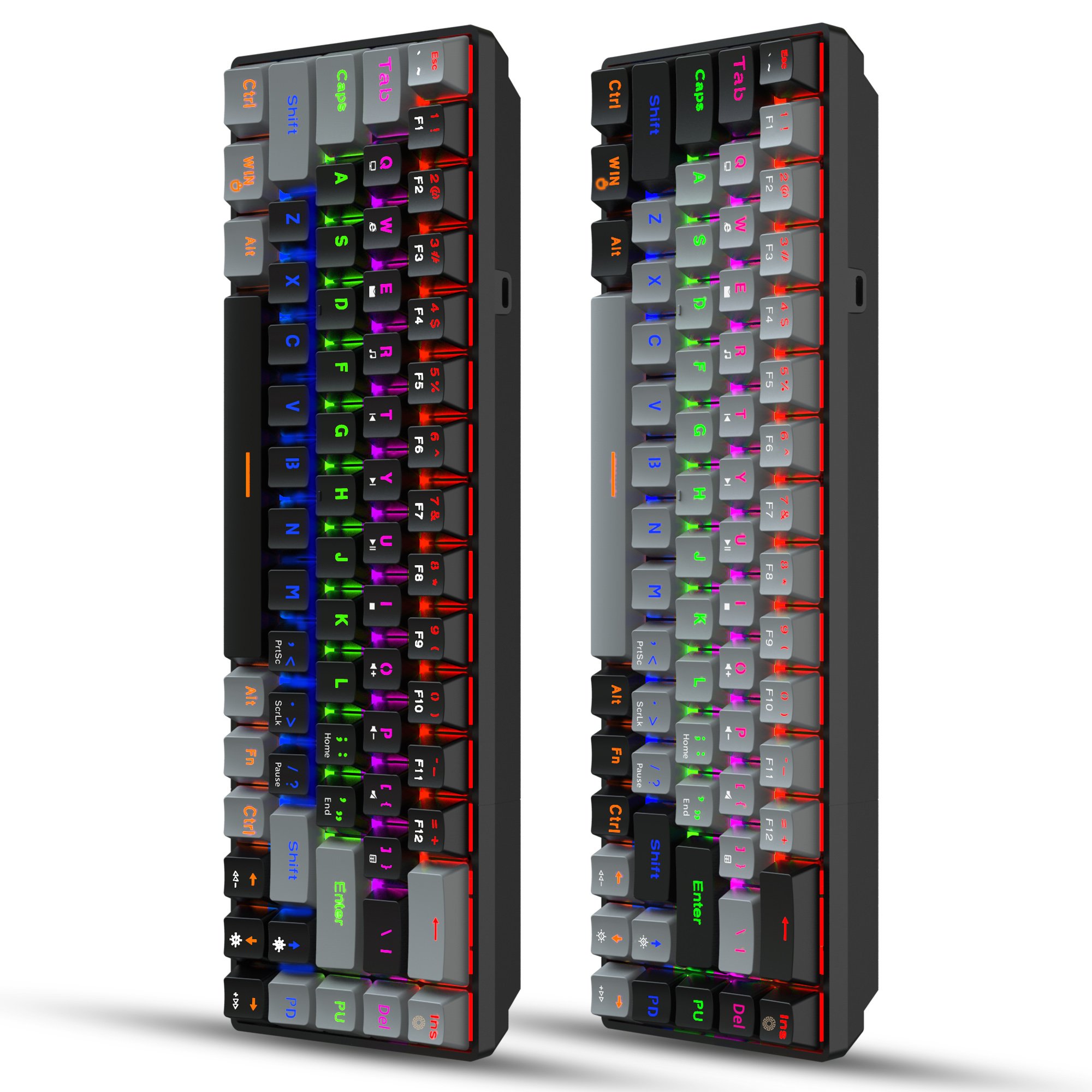 Wholesale HXSJ V800 68-key game keyboard E-sport RGB ABS hot-swap blue axis Type-C gaming wired Mechanical keyboard for laptop