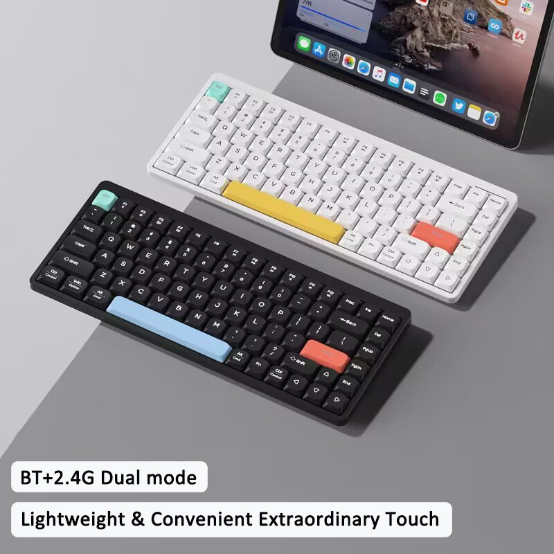 PCTECH YK84 Keyboard 75% Compatible with Windows and M a c System Gateron Switch Low Profile Wireless Mechanical Keyboard