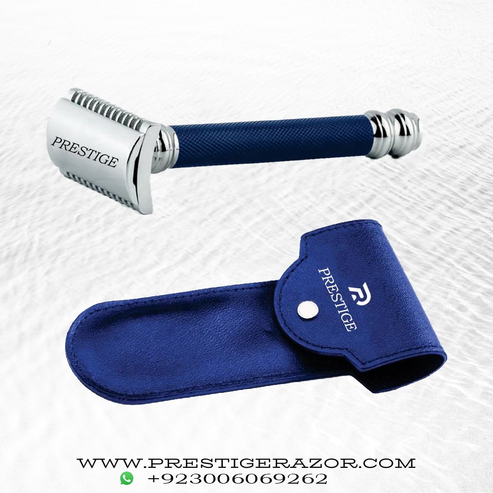 Classic 3-Piece Double Edge Safety Razor | Stainless Steel with Chrome Finish | Prestige Razor 1549 | For Shaving