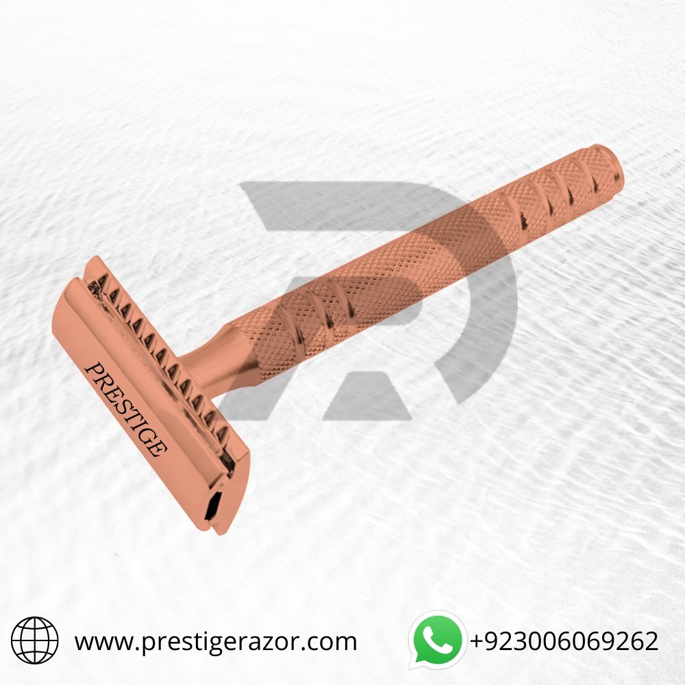 Classic 3-Piece Double Edge Safety Razor | Stainless Steel with Chrome Finish | Prestige Razor 1549 | For Shaving