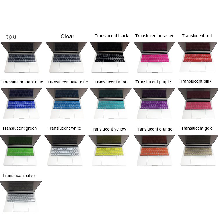 Laptop keyboard tpu transparent protect film colorful custom silicone shell laptop dust-proof cover