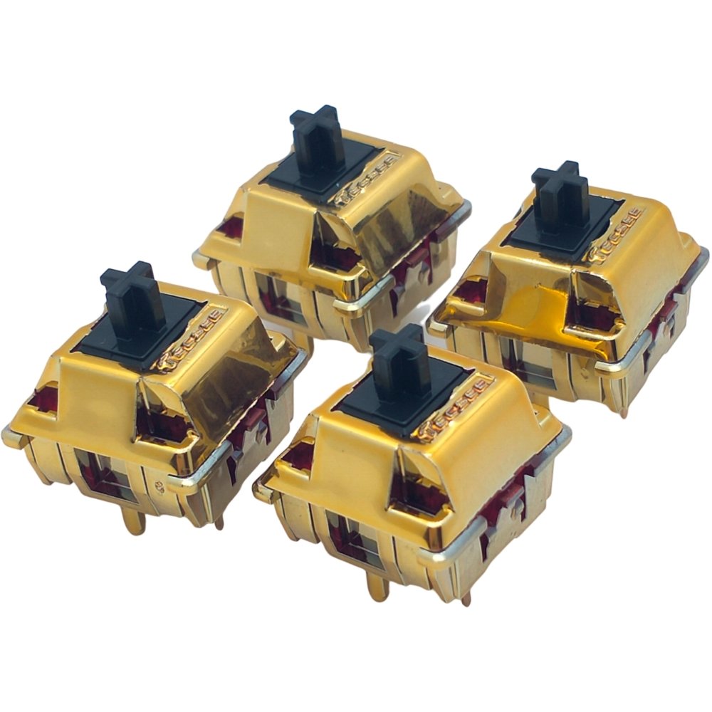 Tecsee PC/Nylon/PME Housing Metal Coated Metal Switch UPE/POM Linear Tactile Stem Double Gold Spring Mechanical Keyboard Switch