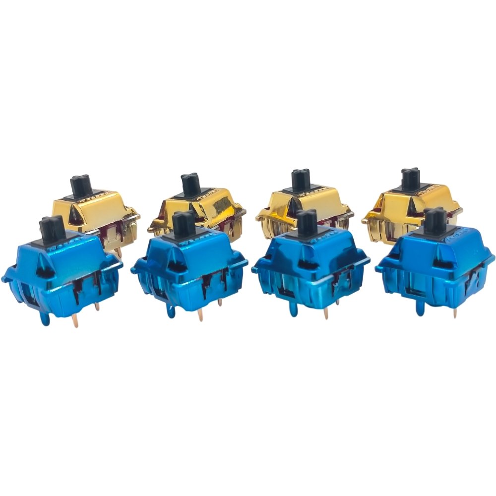Tecsee PC/Nylon/PME Housing Metal Coated Metal Switch UPE/POM Linear Tactile Stem Double Gold Spring Mechanical Keyboard Switch