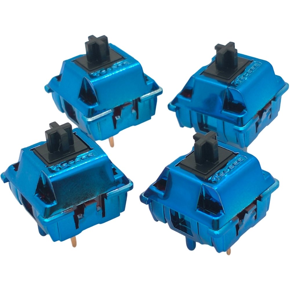 Tecsee PC/Nylon/PME Housing Metal Coated Metal Switch UPE/POM Linear Tactile Stem Double Gold Spring Mechanical Keyboard Switch