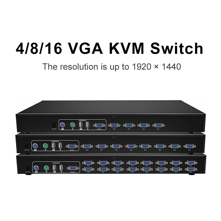 PINWEI 1080P 16 Input 1 Output 16x1 VGA KVM Switcher 16 Port VGA Switch