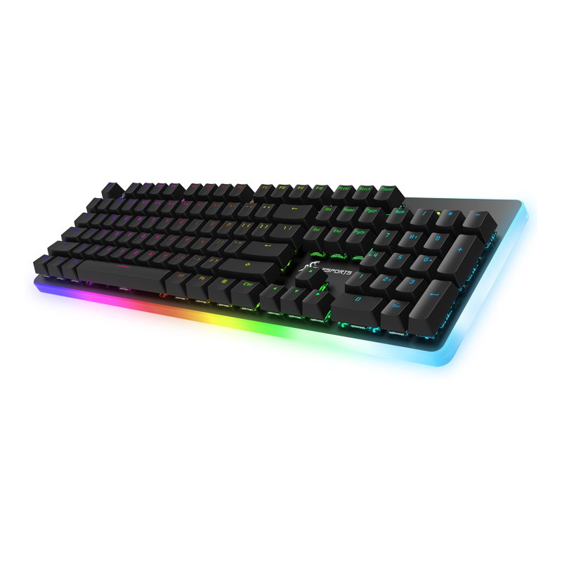 Gaming Keyboard 104 Keys Blue Switches Backlit Keyboard for Gamer RGB Laptop Black