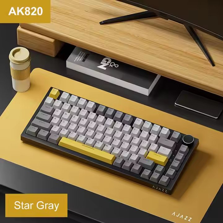 Ajazz AK820 75% Gasket 81 Keys Hot Swap Gaming RGB Wired Mechanical keyboard