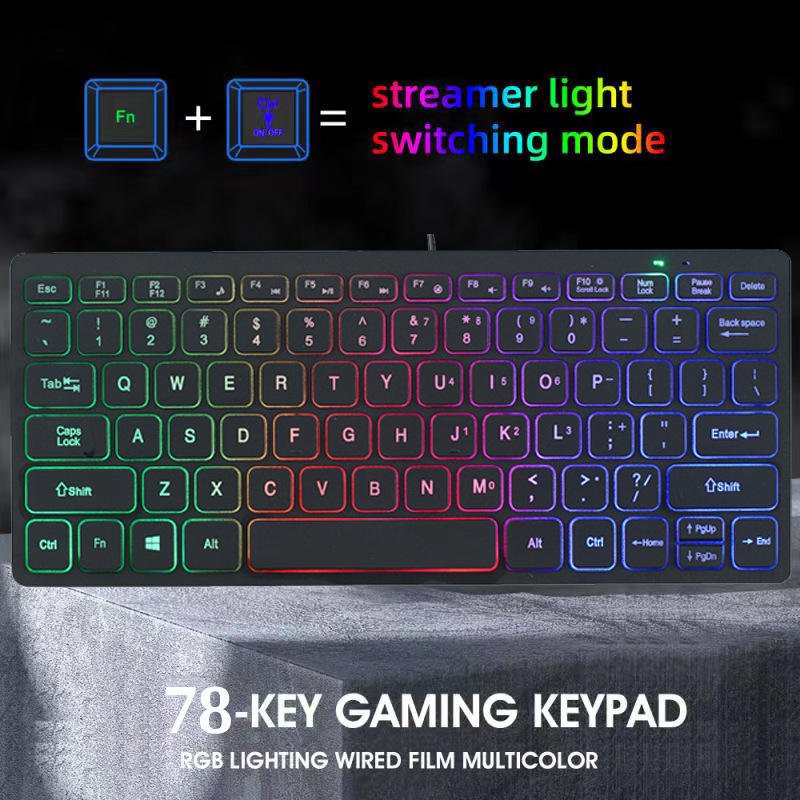 New Arrival Switch LED RGB Backlight Wired Gamer PC Computer Chocolates Gaming Keyboard laptop