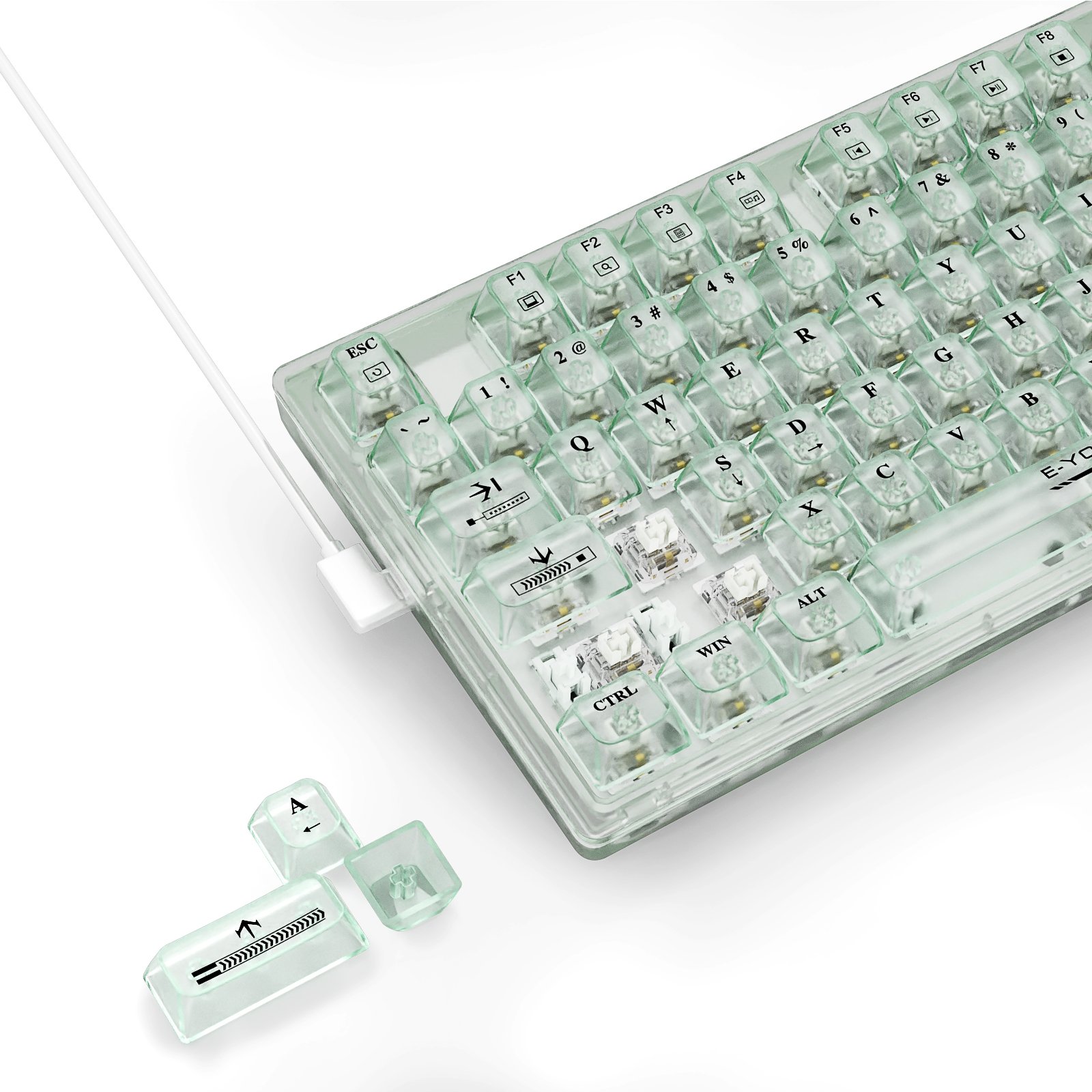 EYOOSO Z94 94 Keys LED Wired LED Backlight Keycap PC Computer Transparent Gaming Mechanical Keyboard Teclado