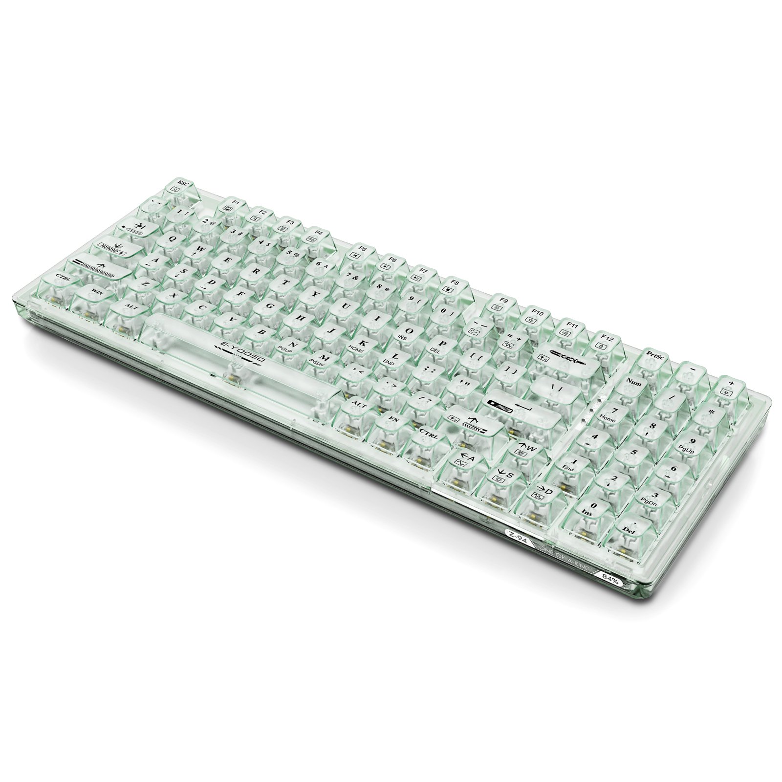 EYOOSO Z94 94 Keys LED Wired LED Backlight Keycap PC Computer Transparent Gaming Mechanical Keyboard Teclado