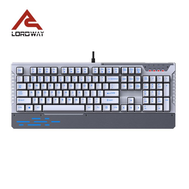 Backlight Metal Material Application Mechanical Keyboard with 6 Colors for Option White Color Color Box Desktop Lord USB 2.0