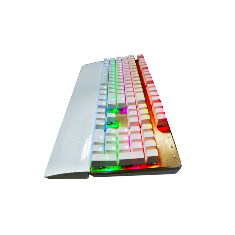Backlight Metal Material Application Mechanical Keyboard with 6 Colors for Option White Color Color Box Desktop Lord USB 2.0
