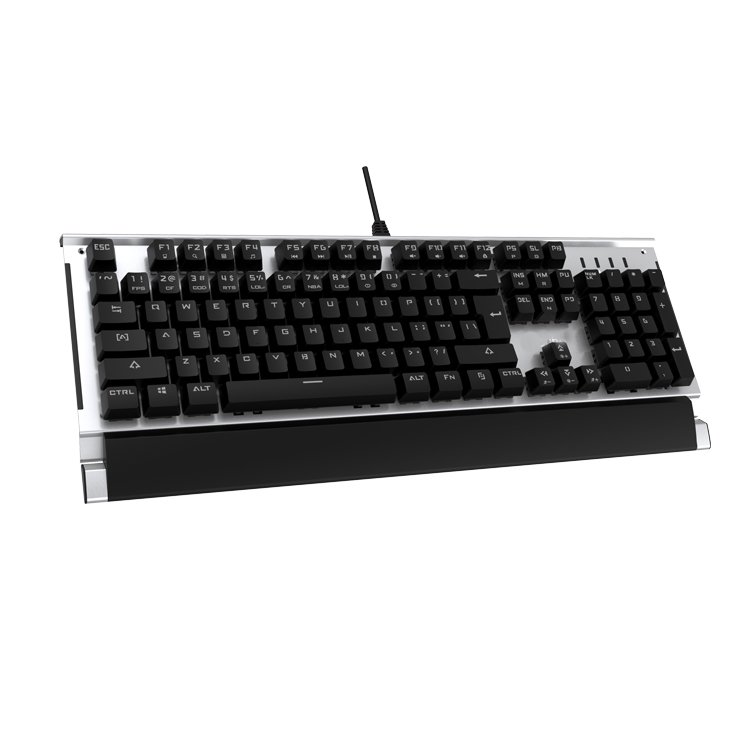 Backlight Metal Material Application Mechanical Keyboard with 6 Colors for Option White Color Color Box Desktop Lord USB 2.0