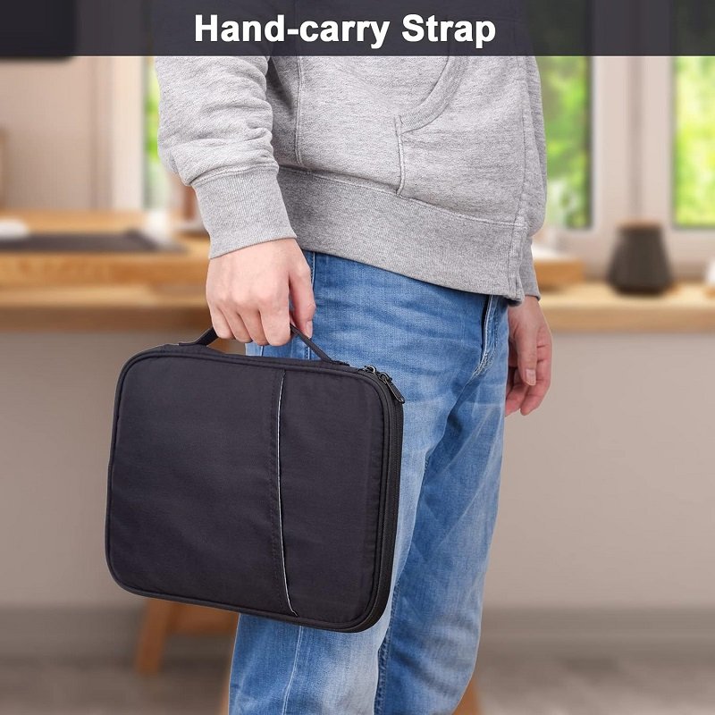 Multipurpose Pocket Zipper Padded Protective Travel 9-11 Inch Keyboard Tablet Sleeve Carrying Case Bag with Handle for iPad