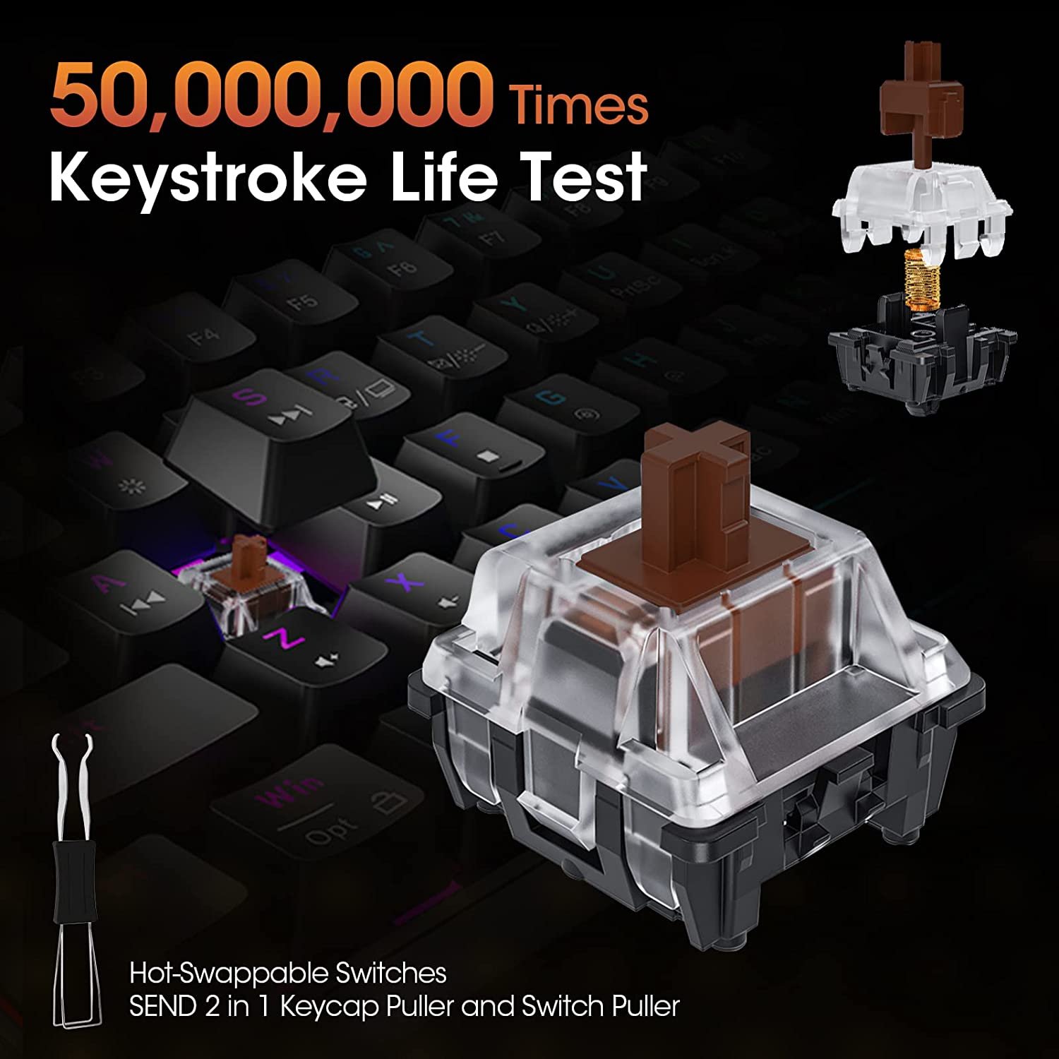 KOORUI 104 keys best mechanical keyboard custom mechanical keyboard for gaming