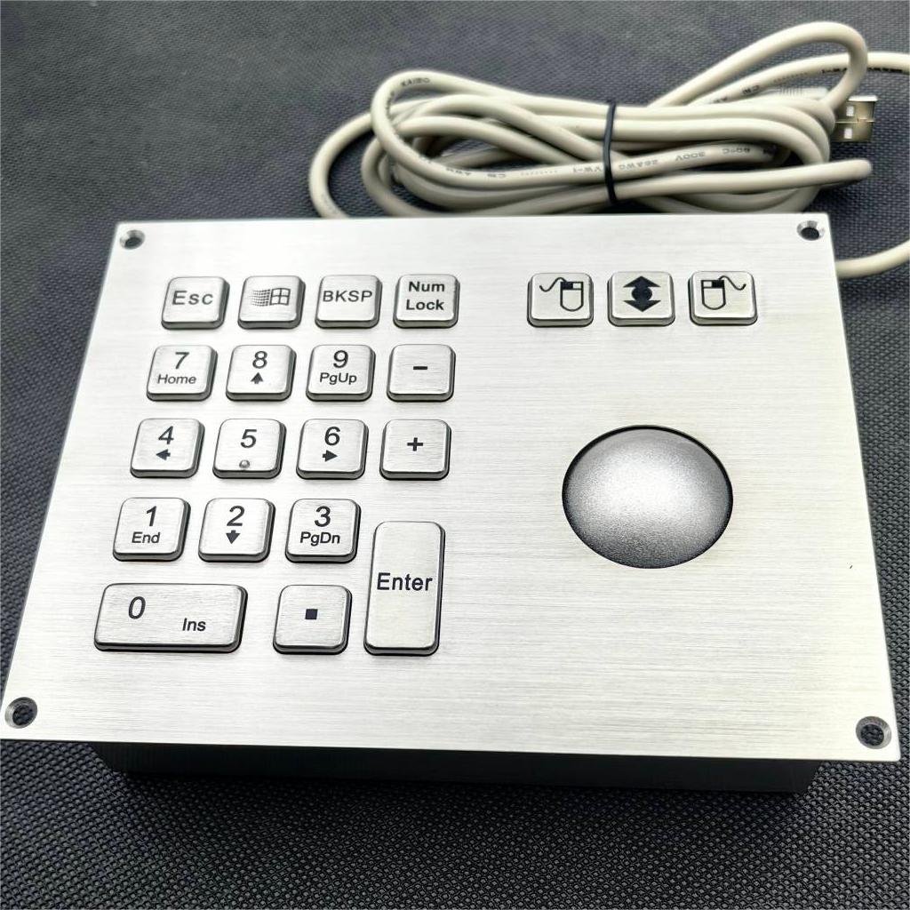 metal stainless steel computer mouse with trackball or touchpad numeric mouse IP54 USB advertisement equipment mouse