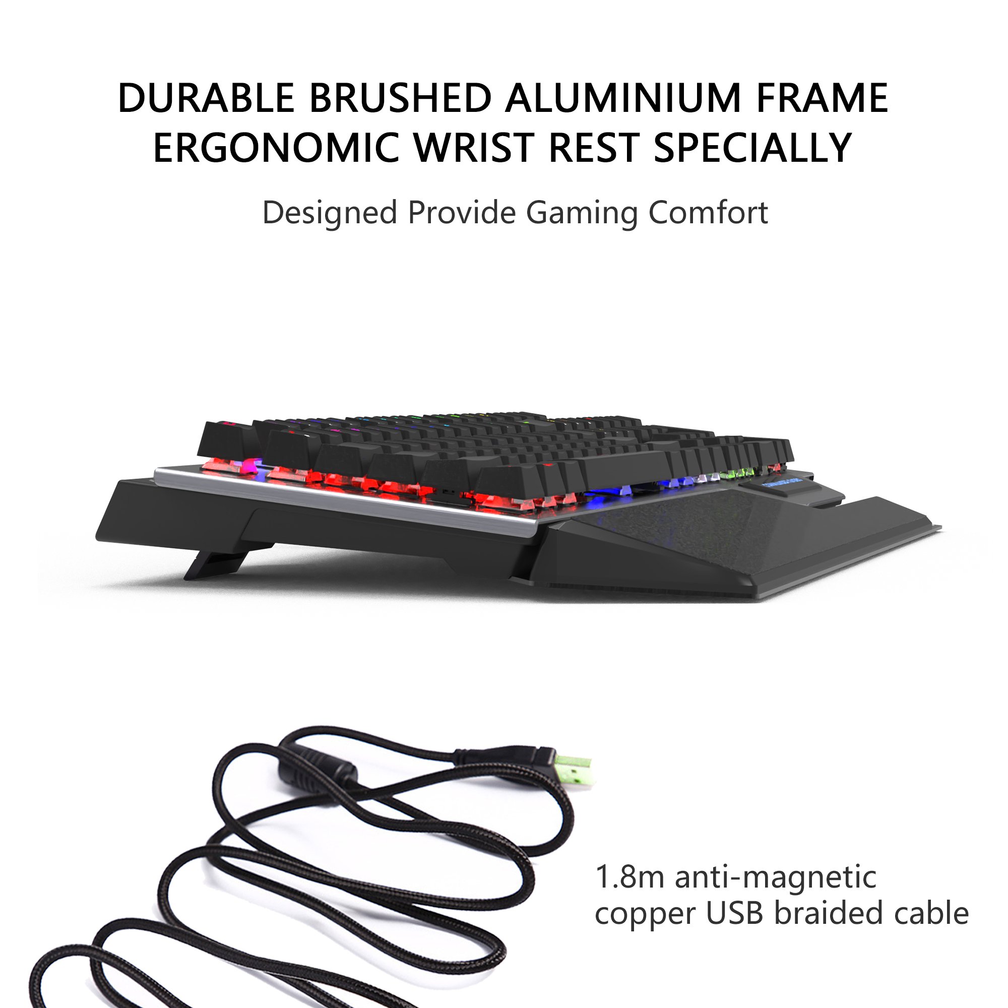 AIKUN GX920 Wired RGB Backlight Gaming Keyboard Mechanical Switches Multimedia Full Size Keyboards Two USB Hub