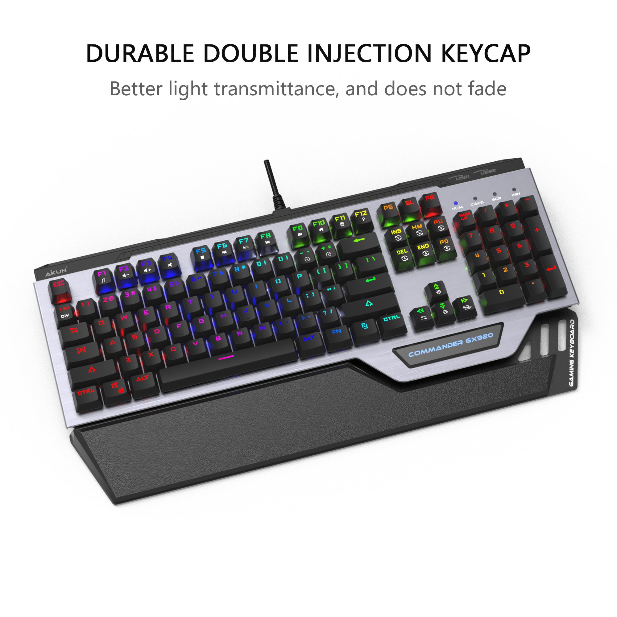 AIKUN GX920 Wired RGB Backlight Gaming Keyboard Mechanical Switches Multimedia Full Size Keyboards Two USB Hub