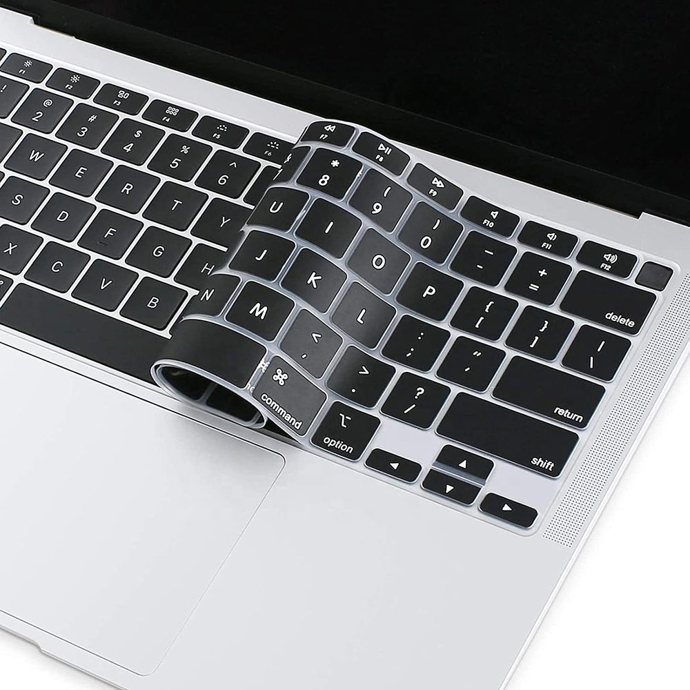 Keyboard Cover For MacBook Air 13 inch 2022 2021 2020 Release A2337 M1 A2179 Waterproof Protective Silicone Black TPU Clear
