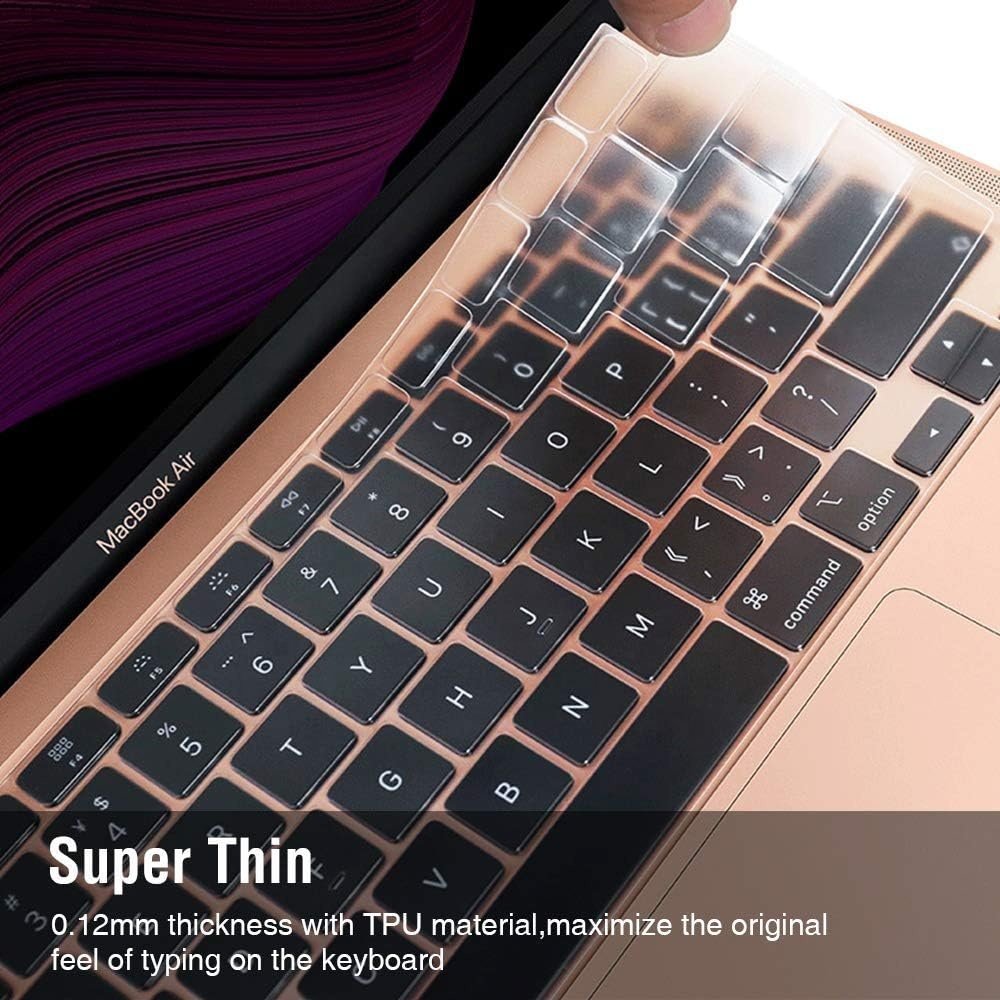 Keyboard Cover For MacBook Air 13 inch 2022 2021 2020 Release A2337 M1 A2179 Waterproof Protective Silicone Black TPU Clear
